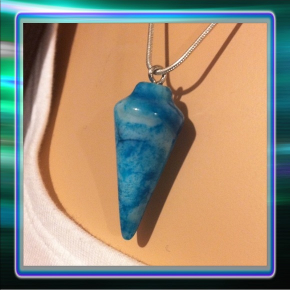 Jewelry - Sexy Blue Agate Necklace .925 Sterling Silver